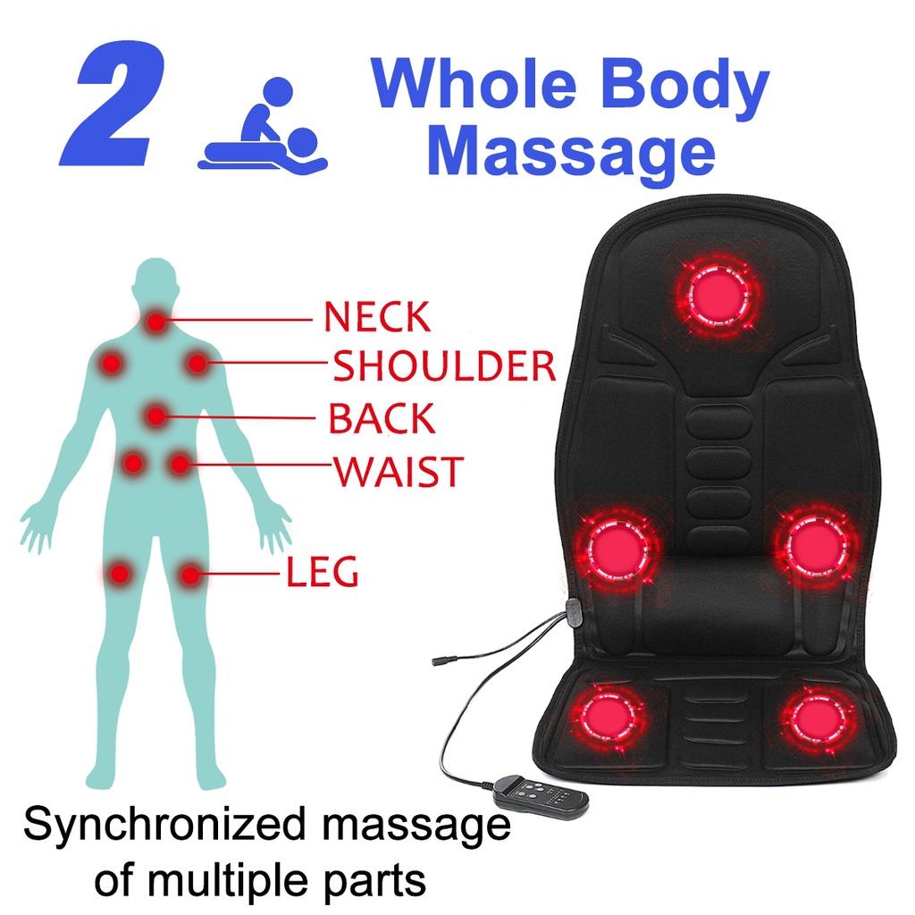 DC 12V 5 Mode Portable Massager Pad Home Infrared Heating Back Vibrator Massage Electric Vibrating Car Massage Chair Pad