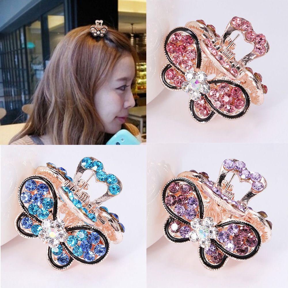 Аксессуары Подарки Ювелирные изделия Заколка для волос Коготь Кристалл Стразы Коготь Заколка Мини-Бабочка Заколки