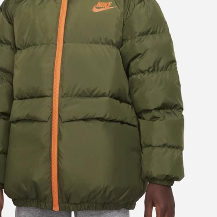Nike Down Jacket Comfortable Skin-Friendly Warmth Kids Jackets Rough-Green DZ9965-326