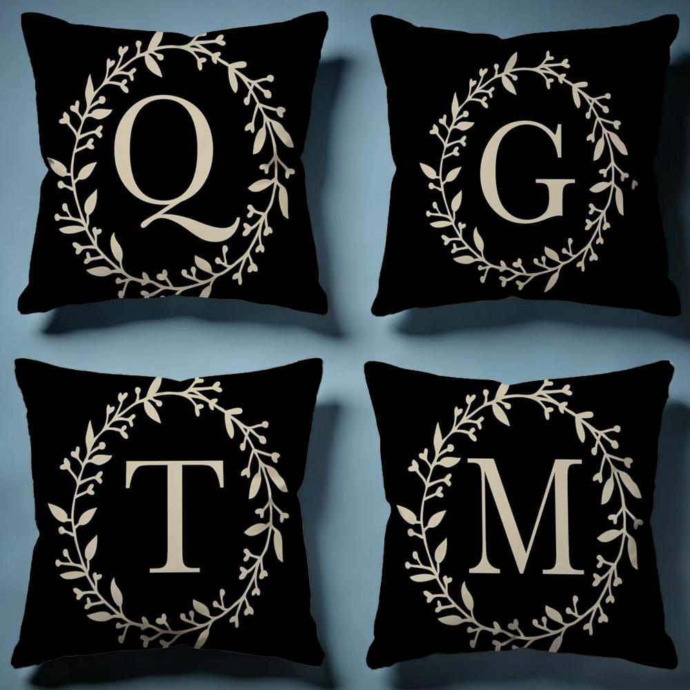 Monogram Cushion Cover Soft Decorative Pillow Case Suitable for Bedroom Sofa Car Travel Use