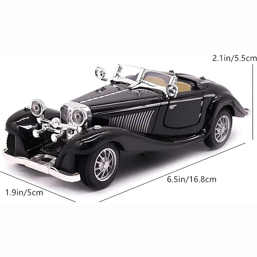1:28 масштабов Benz 500K, откидной литой металл, антикварные классические модели автомобилей, коллекционные игрушки, подарки (Длина 6,5 дюйма/16,8 см)