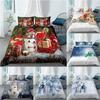 3D пододеяльник любого размера с рождественским рисунком Санта комплект постельного белья двуспальный размер Queen King размер пододеяльник мягкие покрывала с наволочкой рождественский комплект