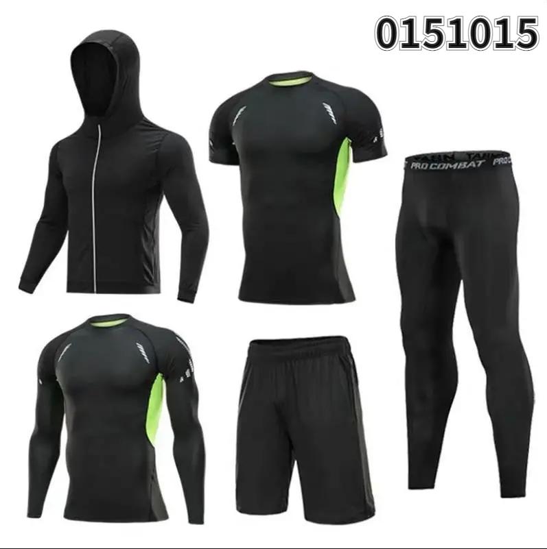 5 шт./компл. мужской компрессионный костюм для спортзала и фитнеса, одежда для бега, бега, тренировки, колготки, спортивный костюм, спортивная одежда