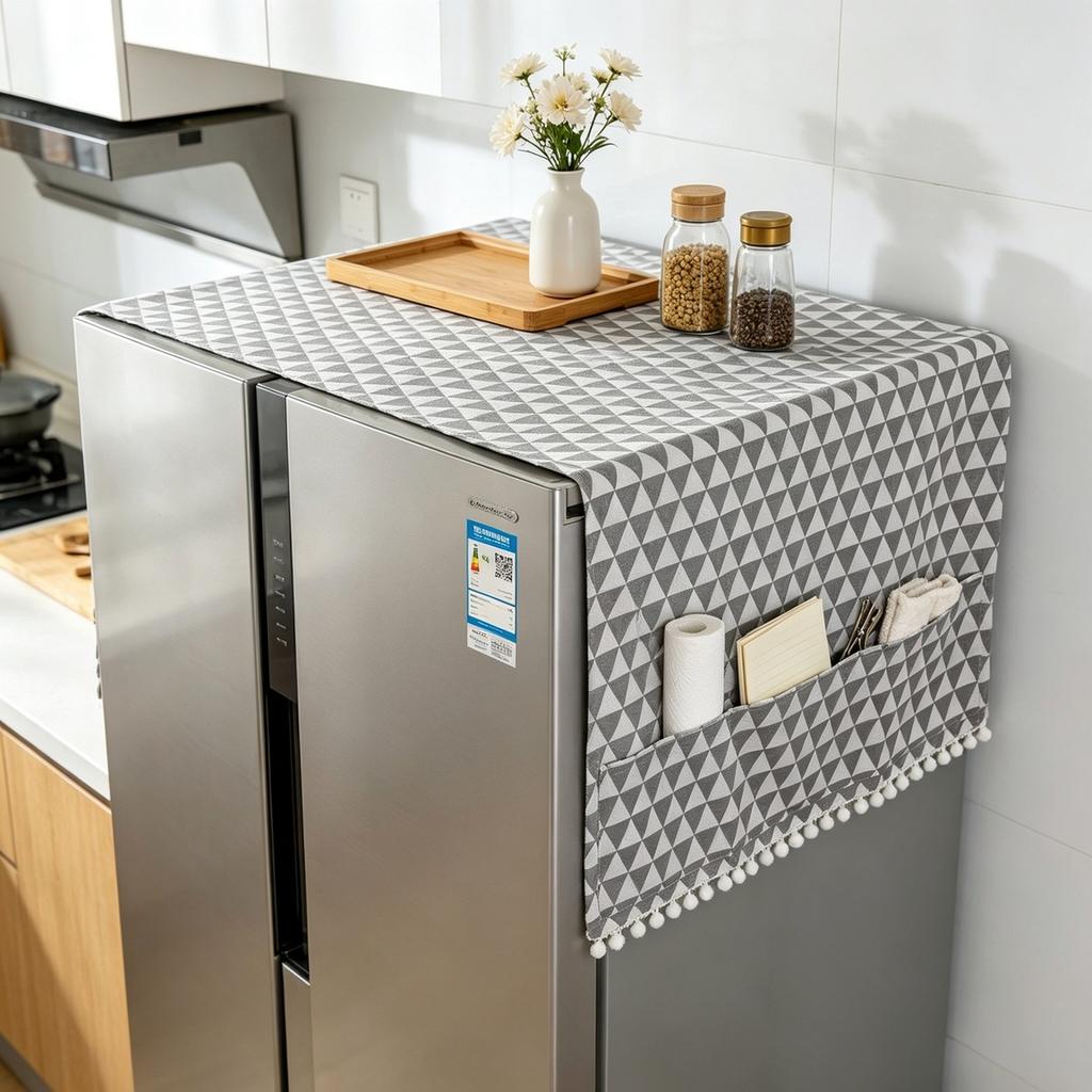 70X170cm Cotton Linen Multi Functional Refrigerator Dust Cover