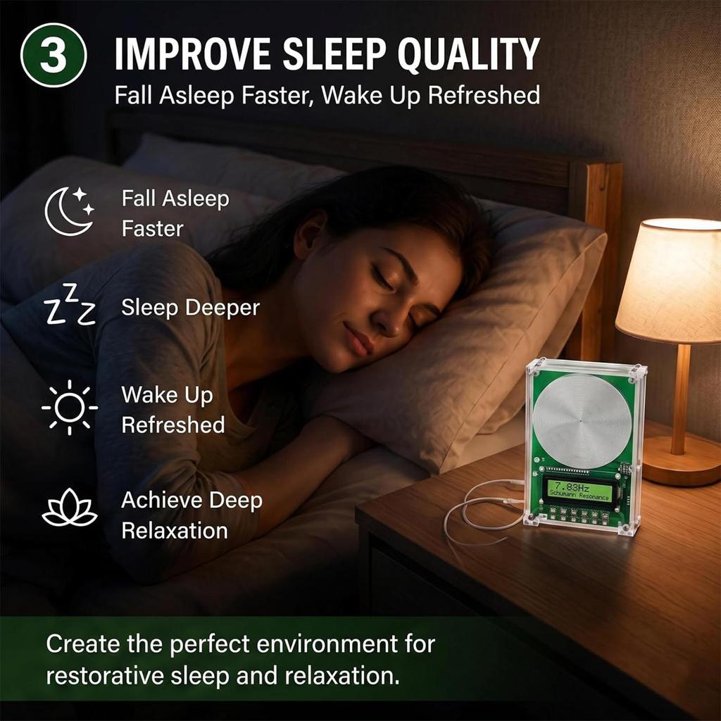Frequency Generator 7.83Hz Schumann Resonance 0.1-100000Hz Adjustable Sine Wave Sleep USB Power Healing Device Physical Therapy