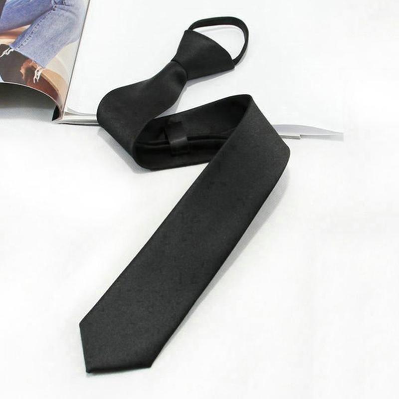 Black Clip On Tie Security Tie Doorman Steward Matte Black Funeral Tie