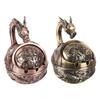 Metal Decorative Ashtray Dragon Design Carving Container For Living Room Desktop Anti Scatter Ashes Collector Ornament