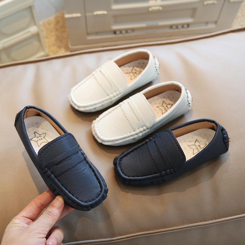 2024 Spring and Autumn British Style Soft Simple Solid Colour Breatheable Light Slip-on Non-slip Flat-Heel Casual Shoes for Boys