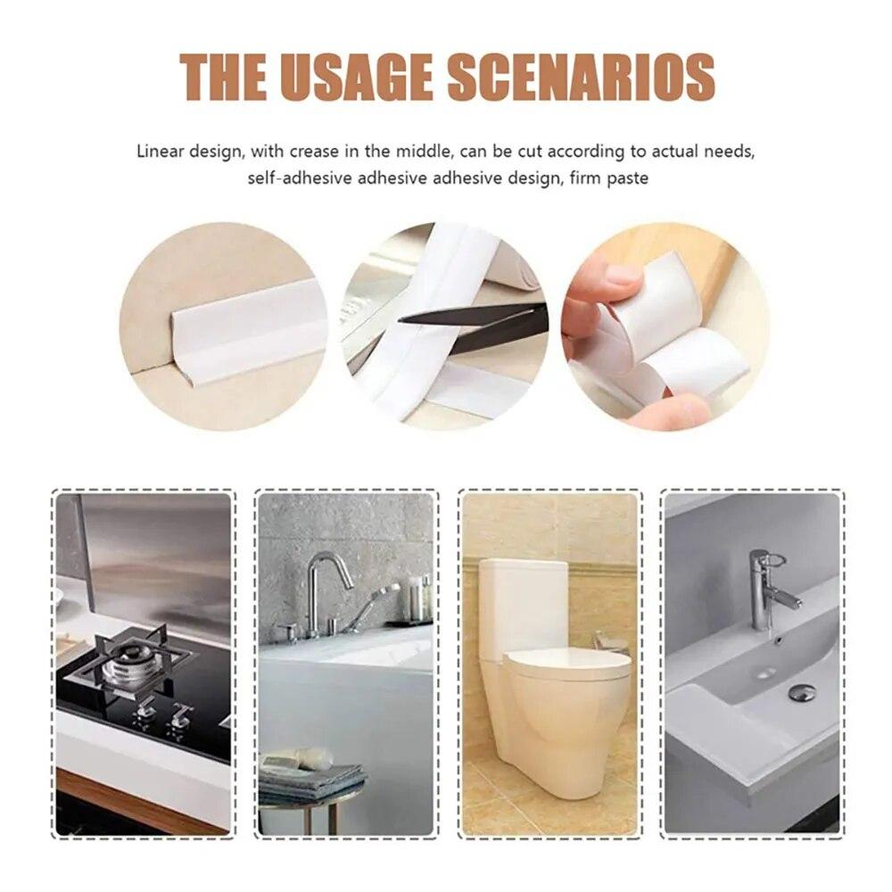 1 шт. Герметичная самоклеящаяся водонепроницаемая ПВХ-наклейка, самоклеящаяся водонепроницаемая лента, уплотнительная лента для ванной и душа для кухни, душа, раковины