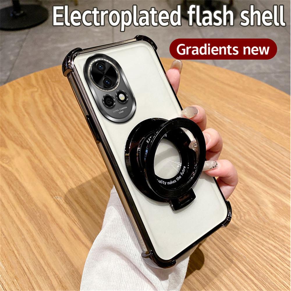 Блестящий противоударный держатель для телефона с покрытием для Huawei Nova 12 11 10 9 8 7 6 5 SE, мягкий силиконовый чехол-подставка для телефона, бампер