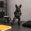Прочная PLA-скульптура собаки, 3D-печатная статуэтка бульдога на скейтборде, французская фигурка-украшение, уникальный подарок для энтузиастов, толстовка с капюшоном, дом
