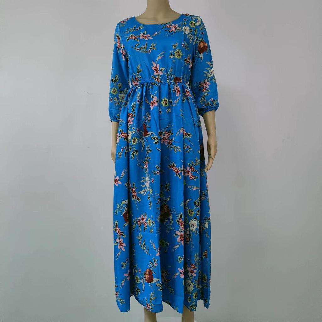 Европейское и американское женское шифоновое платье с принтом и расклешенной юбкой со скидками за количество