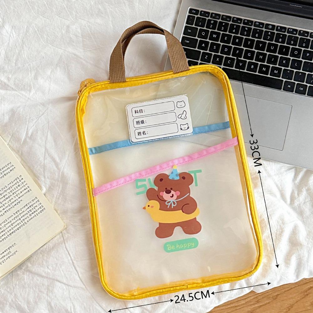 Transparent Test Paper Storage Bag Rabbit File Folder Bag INS Cartoon File Bag Students
