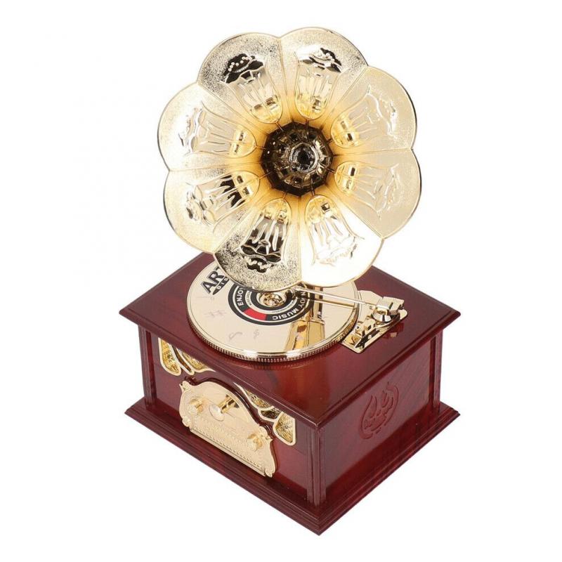 Vintage-Grammophon-Spieluhr mit Uhrwerk – Einzigartige Wohndekoration