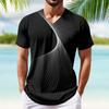 Летний топ с V-образным вырезом и 3D-принтом, модные повседневные свободные мужские футболки с короткими рукавами