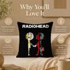 Чехол на подушку с принтом с обеих сторон, Band R-RadioheadS, Гипоаллергенный, Защита от пылевых клещей