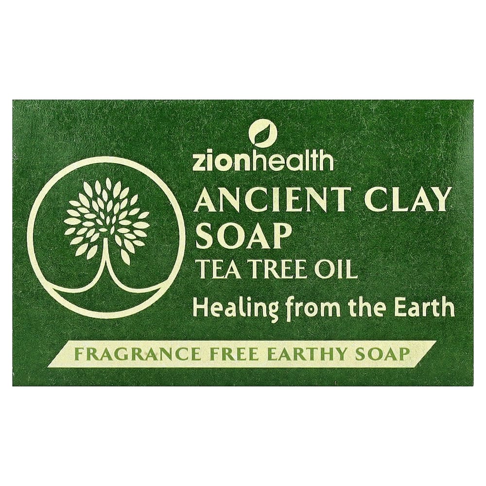 Мыло Ancient Clay с маслом чайного дерева от Zion Health, без отдушек, 6 унций (170 г)