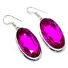 Natural Pink Amethyst Gemstone Handmade 925 Sterling Silver Earring 2.09" K6t82