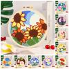 Flower Pattern Punch Needle Set Needlework Poke Needle Embroidery Kit  Educational Toys