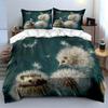 Hedgehogs with Dandelions Bedding Duvet Cover Set Duvet Cover Pillowcases  (1*Duvet Cover 2*Pillowcases, without duvet insert)