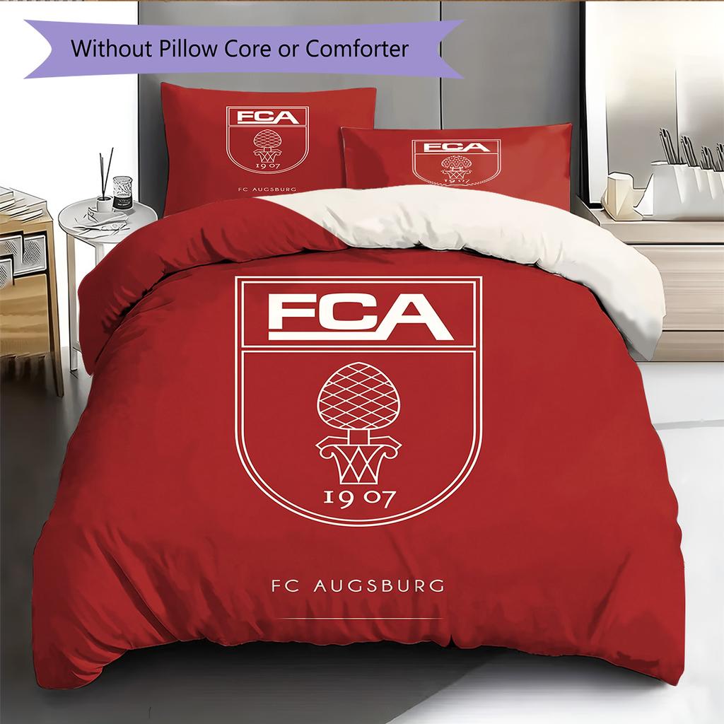 FC Augsburg2 Pattern Bedding Quilt Set Home Decoration Gift (1 * duvet cover + 2 * pillowcase without core)