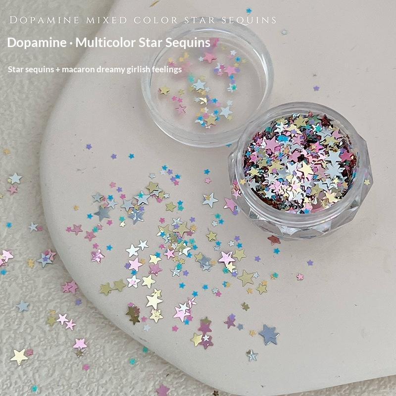 Mixed Holographic Star Nail Glitter Laser Shiny Sequins DIY Manicure Decoration for Home Salon Use