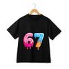 Trendy 67 Ice Cream Drip Numbers Graphic T-Shirt Cool Streetwear Unisex Tee