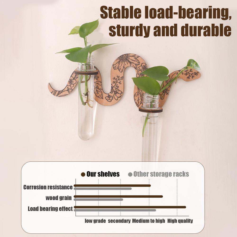 Uniqe Snake Wall Planters With Pipes Wall Hanging Holder Simple Wooden Plant Pot  Kitchen