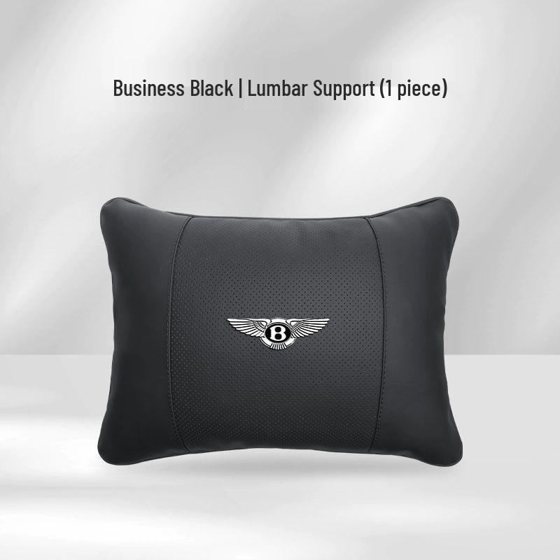Genuine Leather Headrest, Lumbar Support, and Neck Pillow for Bentley Continental, Bentayga, Flying Spur, and Mulsanne Interiors.