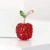 Diamond-Encrusted Small Apple Brooch Creative Versatile Women'S Suit Coat Corsage Jewelry Pin
