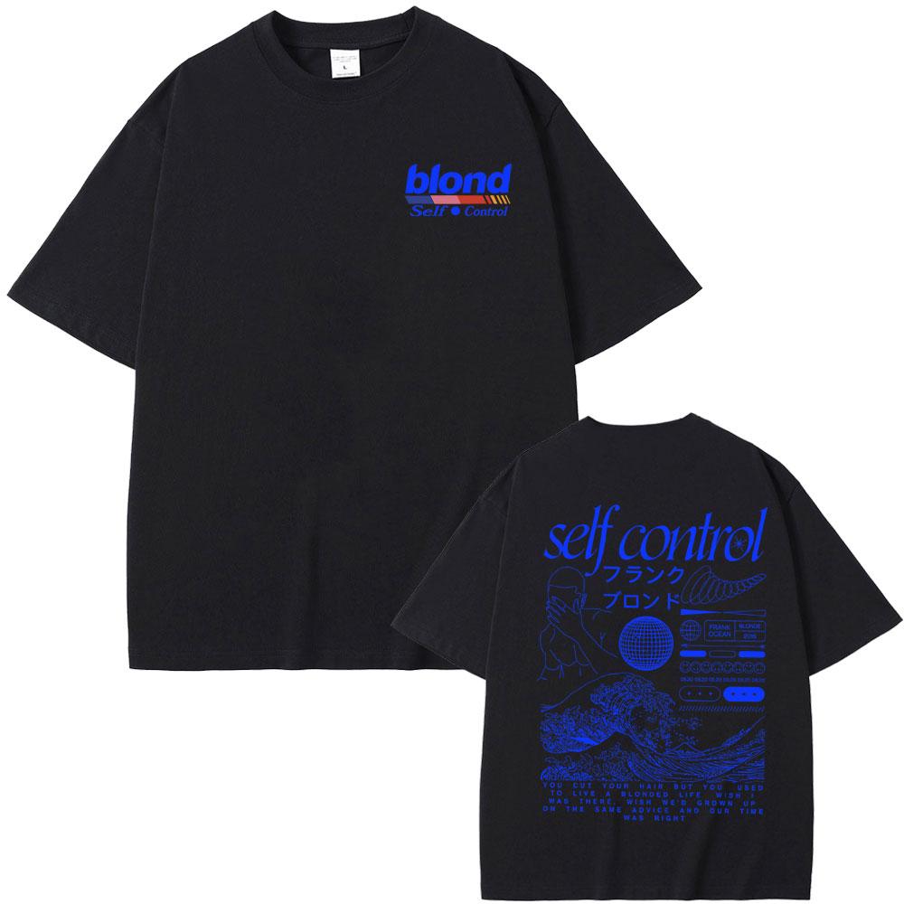 2026 New Rapper Frank Hip Hop Vintage Tshirt Blond Self Control T Shirt Ocean Fashion Tshirts Unisexs Oversized Short Sleeve Tees