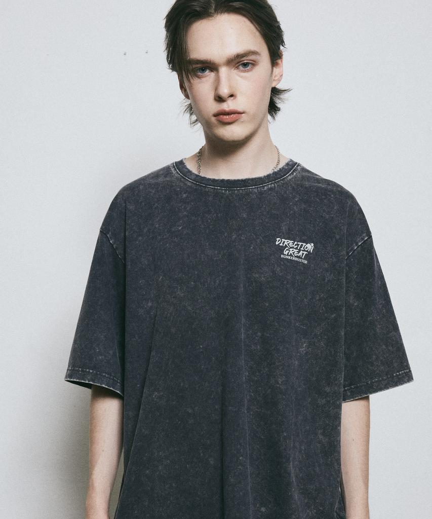 BUNKERBUSTER Snow Wash Circle Graphic Short Sleeve T-Shirt Mq2Tu281_Charcoal