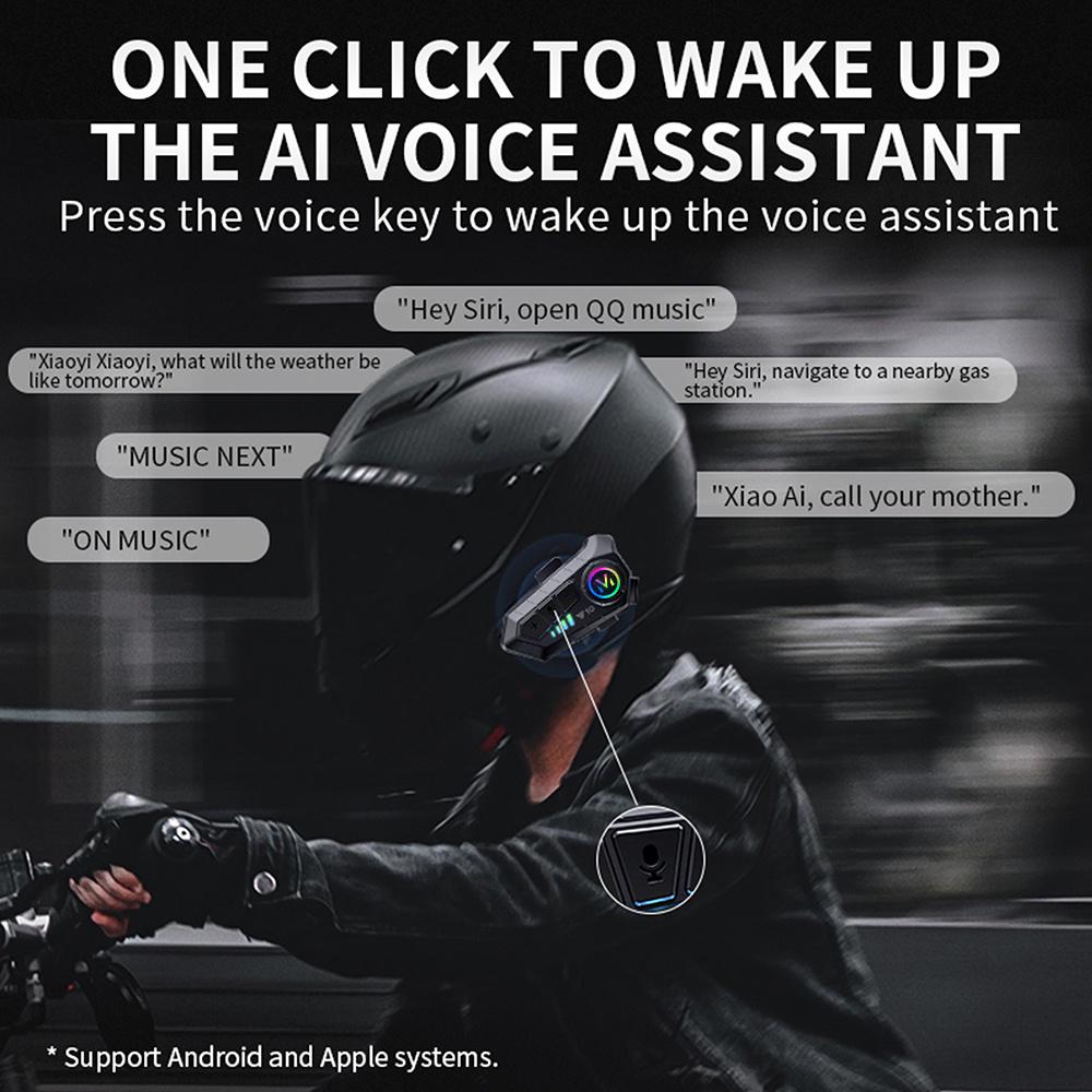 Bluetooth 5.3 Motorcycle Helmet Headset Wireless Noice Reduction Headphone Super Long Standby Waterproof Motor Earphones
