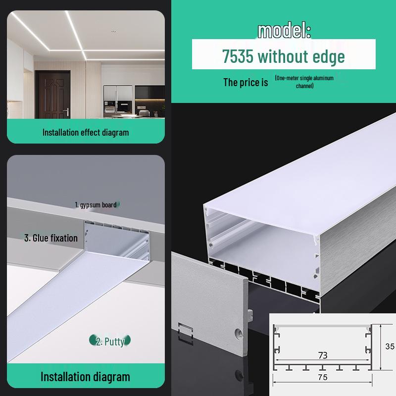 Seamless Linear Recessed LED Light Channel - Aluminum Strip Slot Design
