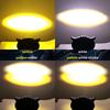 Motorcycle Headlight LED Spot Light Owl Shape 4 Light Modes 12V-80V Dual Color White Yellow Strobe Fog Light Motorbike Lamp