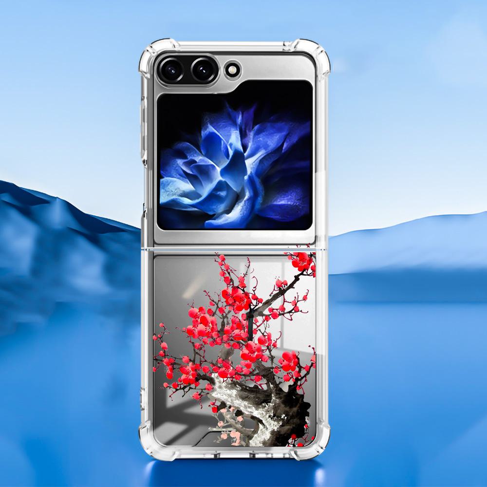 Чехол для телефона Samsung Galaxy Z Flip 5 Butterfly Lace 2-в-1 с материалом TPU+PC