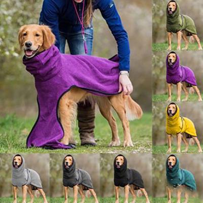 Пуловер Pet Хлопковый костюм для золотистого ретривера Утепленная однотонная одежда для собак с капюшоном