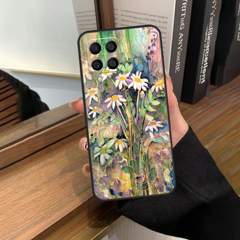 Акварельный чехол с ромашками для Samsung Galaxy M56 M06 M16 M36 M52 M32 M12 M54 M34 M14 M35 M55 M15 M11 M31 M13 M53