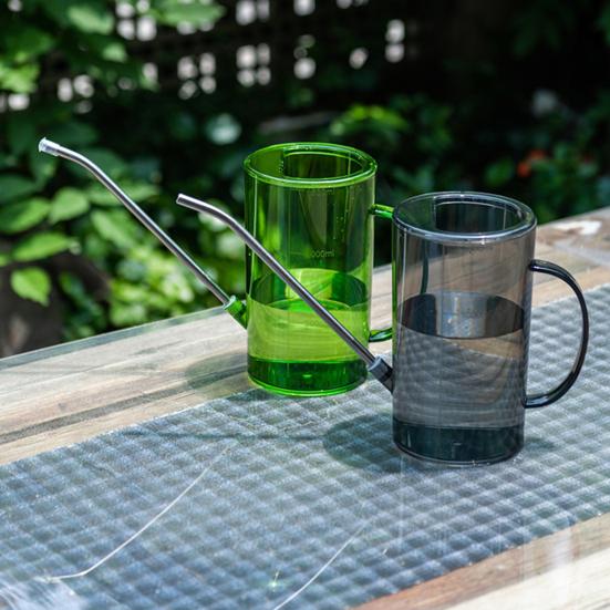 Лейка с длинным носиком 1 л/1,5 л Лейка со шкалой Прозрачный горшок для полива сада для комнатных и уличных растений, офисных цветов