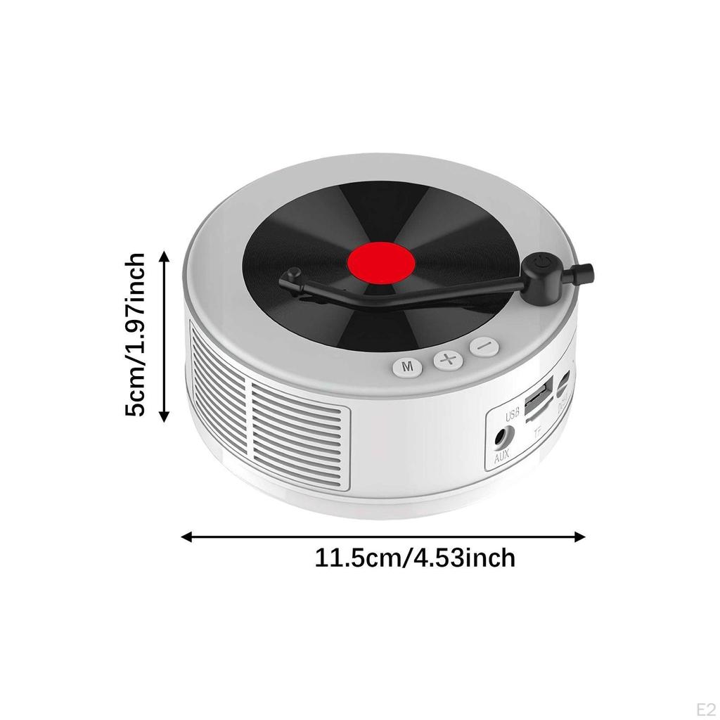 Mini Turntable Speaker Music Player Vintage Style Multifunction Portable Box Radio for