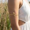 Textured Gold Color Starfish Upper Arm Cuff Bracelet for Women Vintage Punk Conch Crab Open Bracelet Summer Aesthetics Jewelry