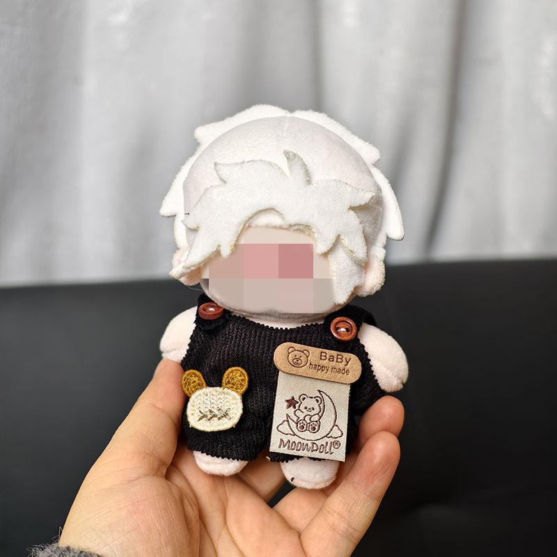 [Cloth Only] 16cm Plush Doll Clothes Set, Circle Smiling Face Shirt Overalls Series Set Dress Up.