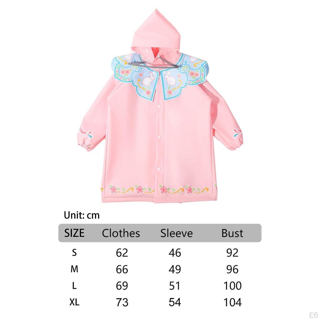 Kids Raincoat Boys Girls Rainwear Reusable Outsuit Portable Rain Poncho Hooded Cape for Summer