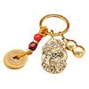 Vintage Brass Beast Dragon Lucky Rope Keychain Pendant Chinese Zodiac Dragon Animals Car Key Chain Bag Feng Shui Hanging Gift