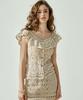 Bikini Bender Dillys Crochet Button Sleeveless Top - Beige