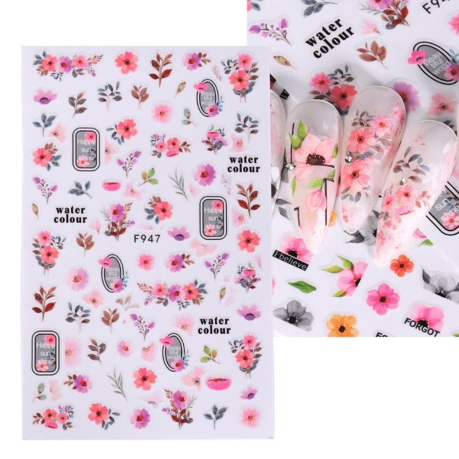 Nail Sticker 3D Liner Dark Butterfly Skull Flower Transfer Beautiful Decals Decoration Nail Art Accessories DIY Design