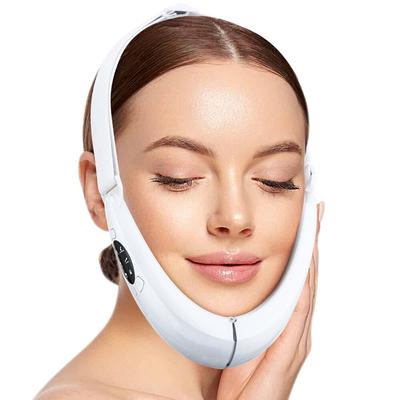 Face Lifter V-Line Up Подтягивающий пояс для лица Вибрационный массажер для похудения со светодиодным дисплеем Инструмент для красоты лица 5 режимов