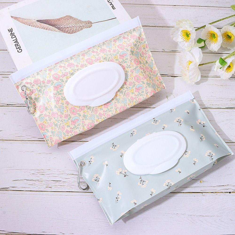Carrying Case Flip Cover Portable Cosmetic Pouch Wipes Holder Case Tissue Box Wet Wipes Bag