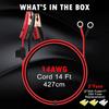 CUZEC 14 футов/4,27 м 14 AWG Удлинитель с кольцевым наконечником и зажимом для аккумулятора 12 В/24 В Зажим на аккумулятор для инвертора высокой мощности и других устройств (ДЛИНА 13,1 ФУТА)