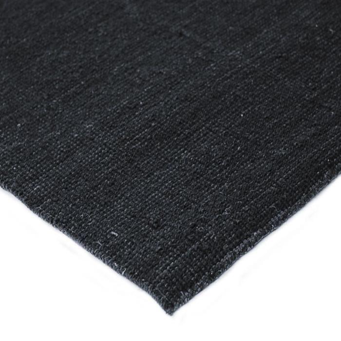 Living Room Rug In Blue-grey Wool Cotton 160x230